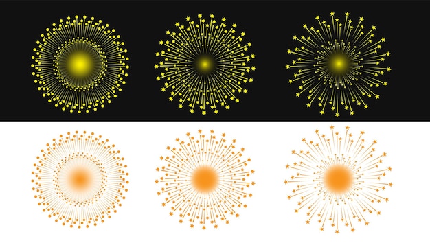 照明デザインのベクトルとイラストを作成するための花火のお祝いのデザイン要素 2