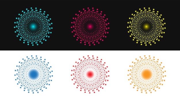 조명 디자인 벡터 및 일러스트레이션을 만들기 위한 Fireworks Celebration Design Elements 5