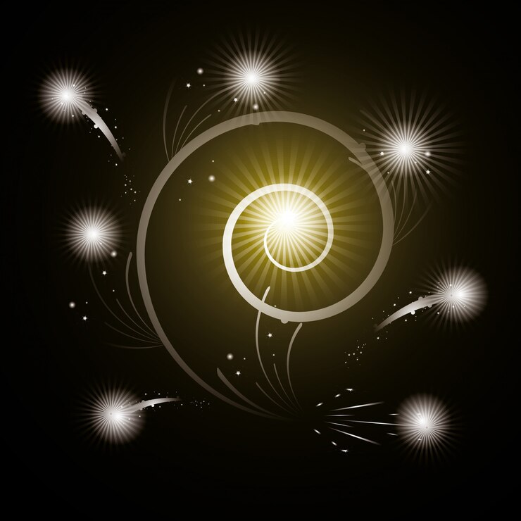 Vector fireworks celebration scene background