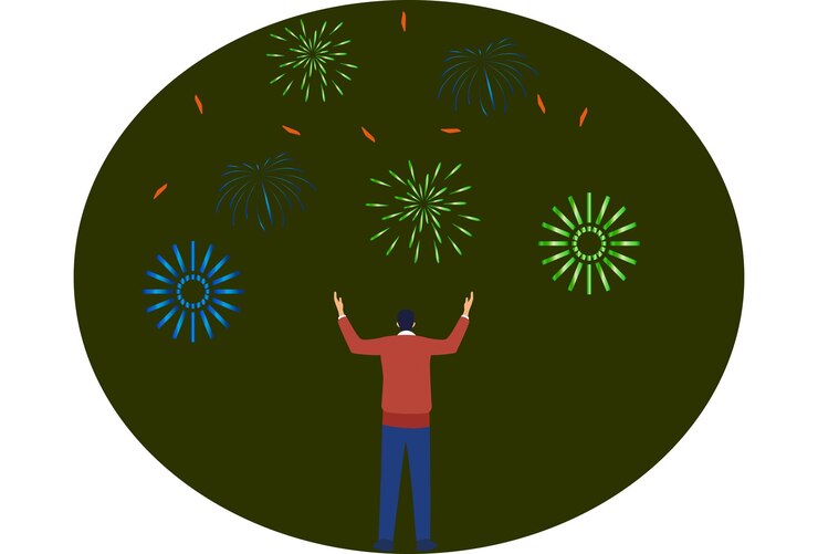 Vector fireworks concept illustration stylish and beautiful