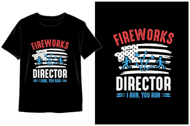 Fireworks Director I Run You Run 4th Of July T 셔츠 디자인