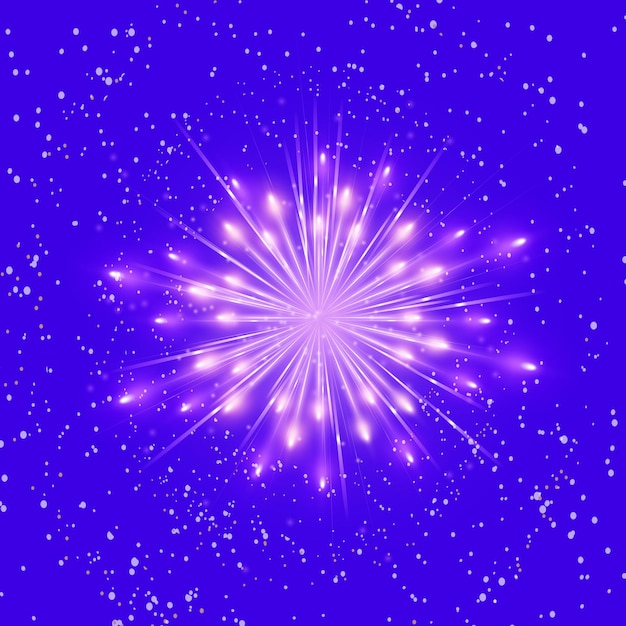 фейерверк элемент изолированный вектор плоский фон с красочными фейерверками на Новый год.