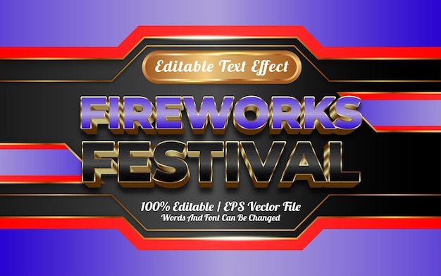 Fireworks festival text effect dark and golden themed