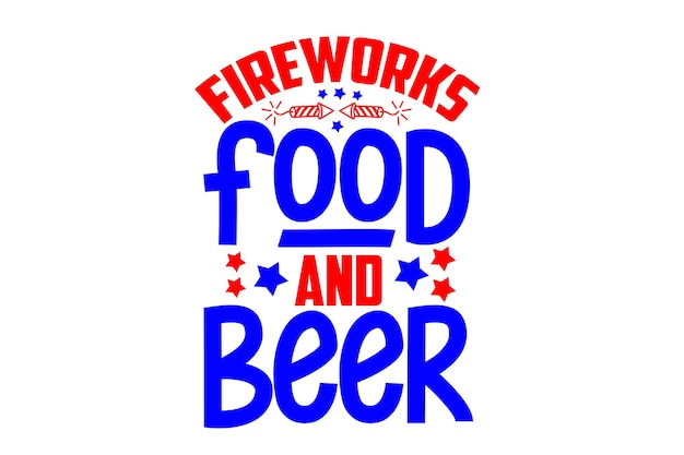 ベクトル 花火の食べ物とビールは、7 月 4 日のお祝いに最適です。