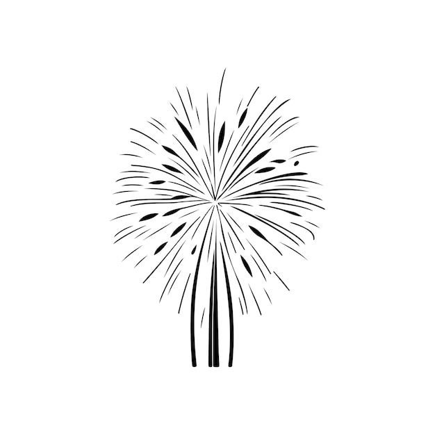 Вектор Фейерверк икона ручного рисунка черного цвета векторный элемент и символ логотипа нового года