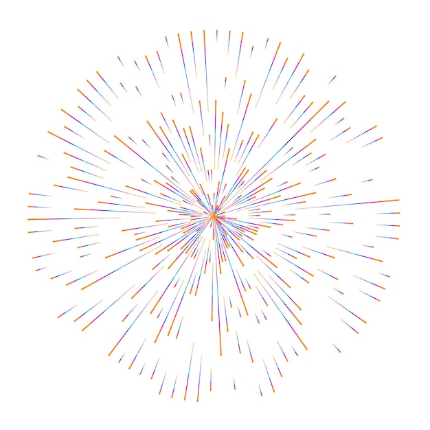 Значок линии фейерверка очерчивает векторный знак линейной пиктограммы Логотип элементов дизайна Абстрактный круг на белом фоне изолирован Творческое искусство группы Векторная иллюстрация EPS 10 цифровая для продвижения