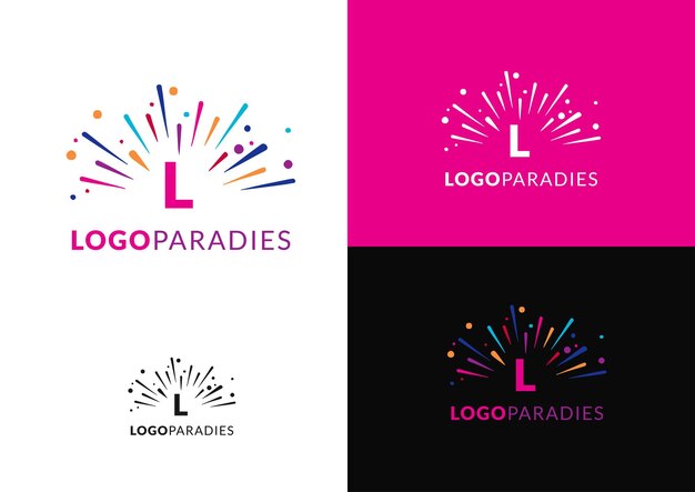 Vector fireworks logo design concept