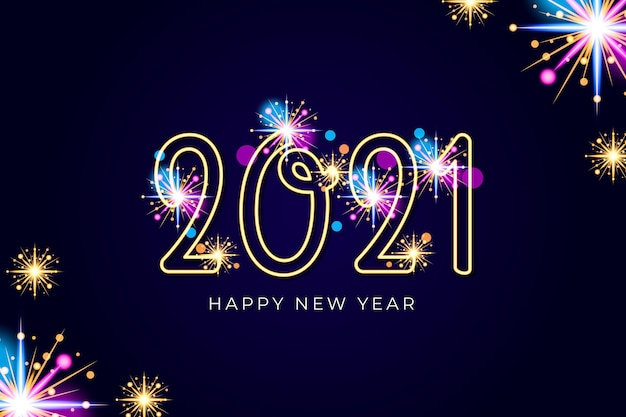 Vector fireworks new year 2021 background