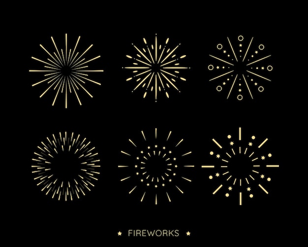 Vector fireworks new year