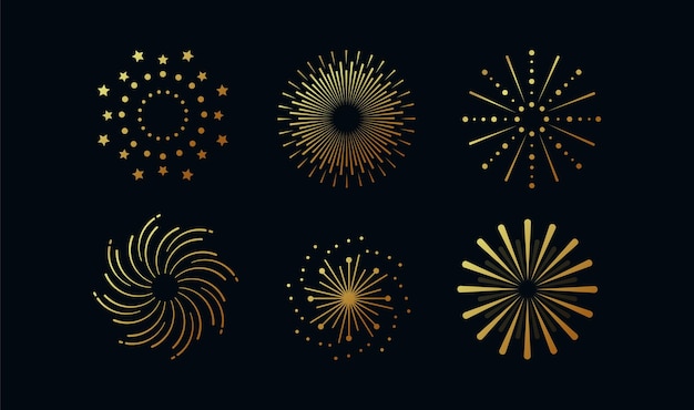 Vector fireworks new year