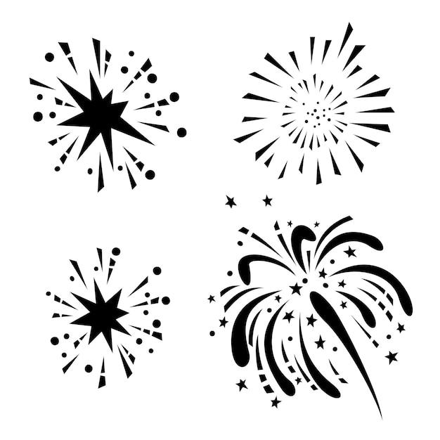 Fireworks party celebration silhouette 02