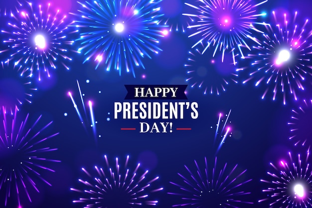 Fireworks president's day with greeting