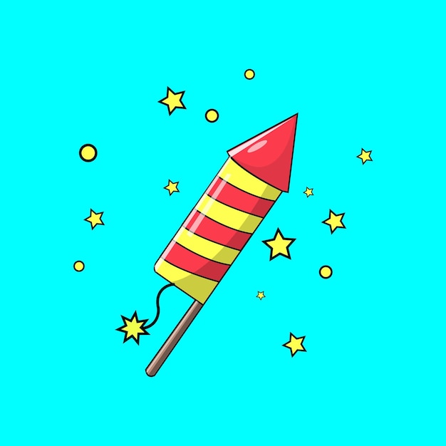 Vector fireworks vector rocket