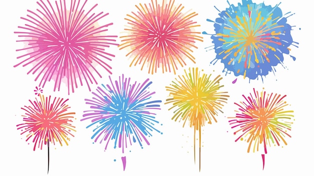 Vector fireworks on a white background