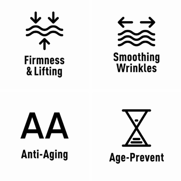 Vector firmness and lifting smoothing wrinkles antiaging ageprevent vector information signs