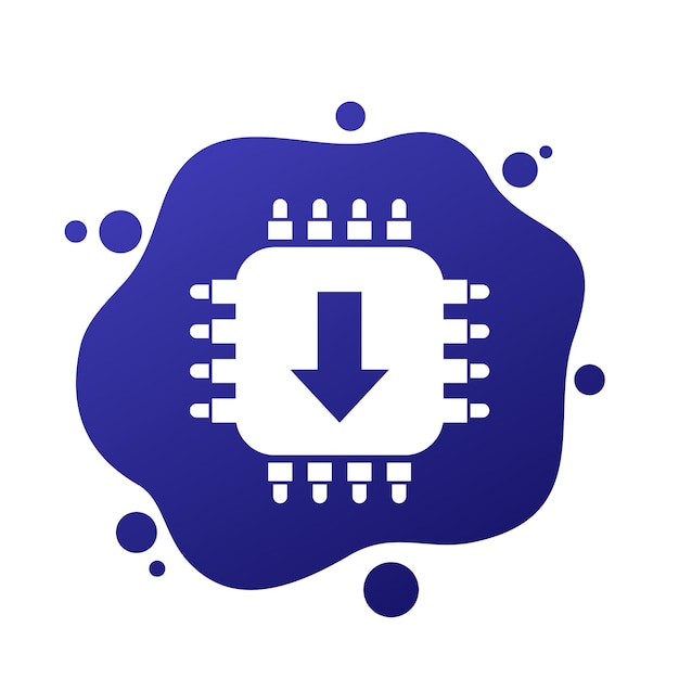 Premium Vector | Firmware update icon with a chipset
