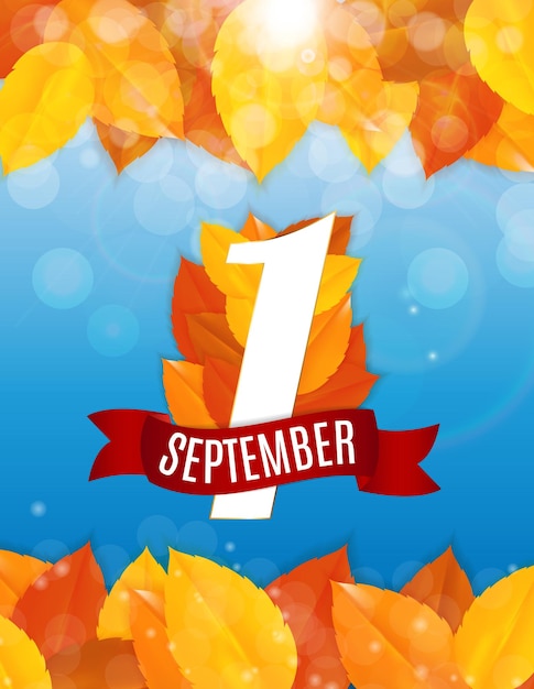 Vector first 1 september template vector illustration