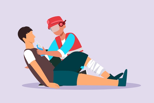 first aid emergency concept colored flat vector illustration isolated