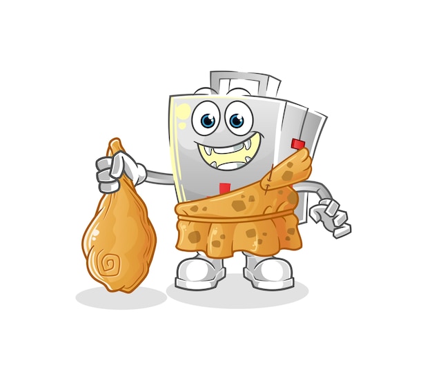 First aid kit ancient cartoon. cartoon mascot vector