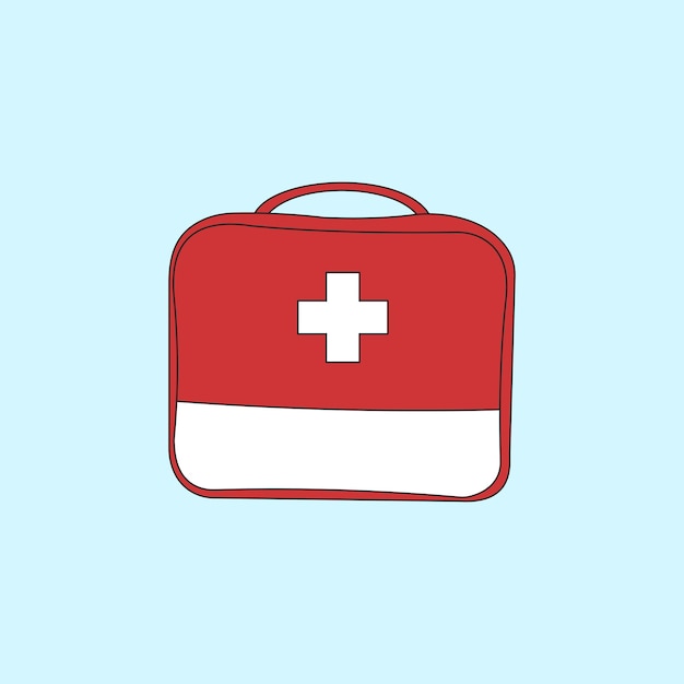 first aid kit bag vector illustration health assistance healthcare equipment