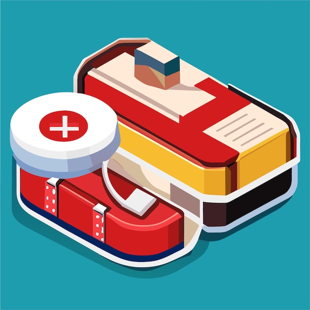 Vector first aid kit box or first aid icon