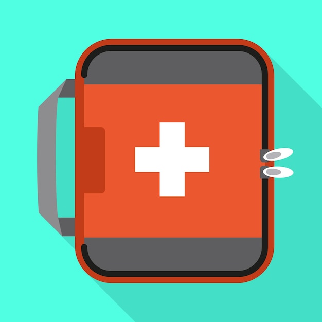 First aid kit icon Flat illustration of first aid kit vector icon for web design