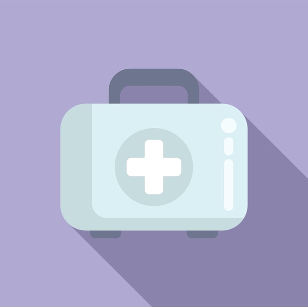 First aid kit icon flat vector Machine wellness patient