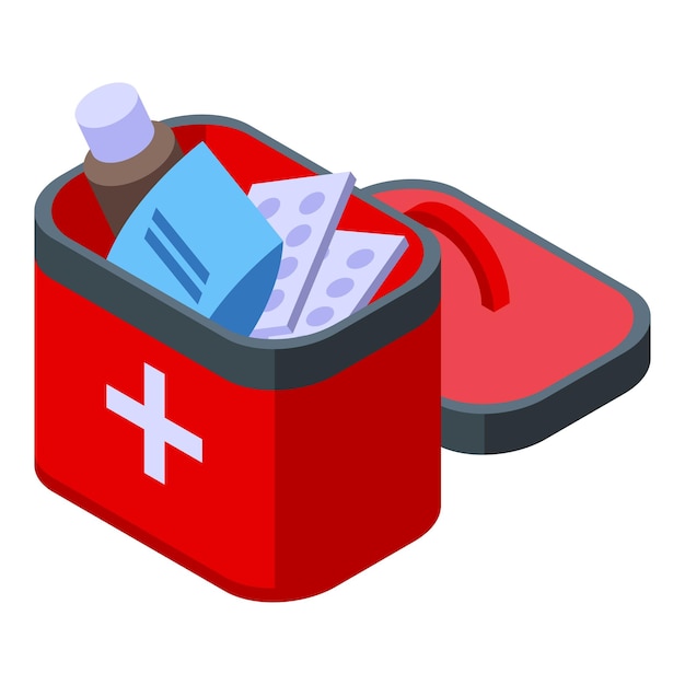 Vector first aid kit icon isometric vector medical doctor health patient