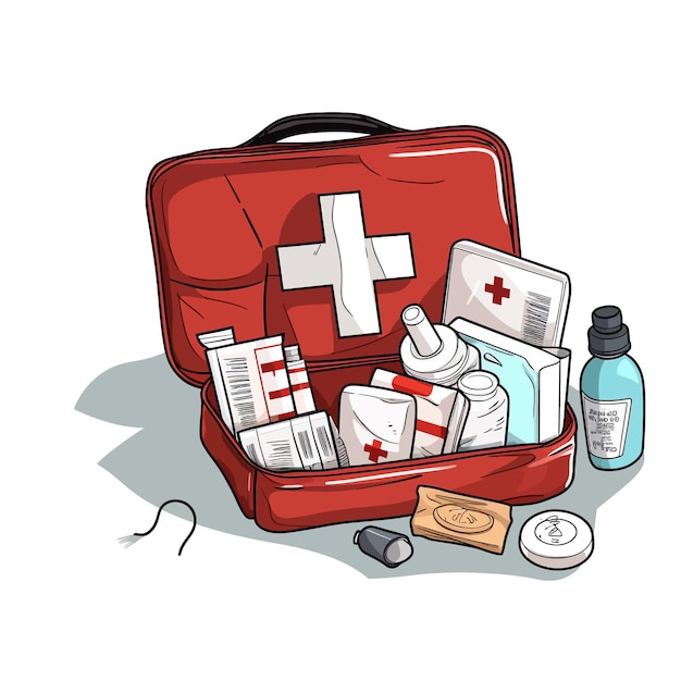Vector first aid kit vector clipart white background