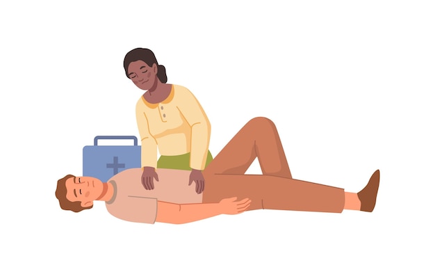 First aid medical procedures doctor and patient