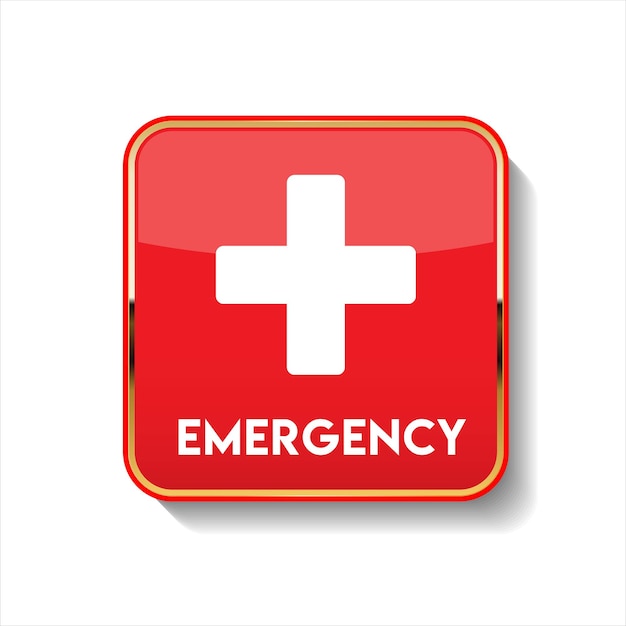 Vector first aid website button on white background