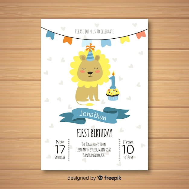 First birthday party invitation card