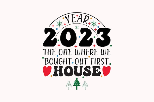 Vector first christmas as house ornament tshirt design