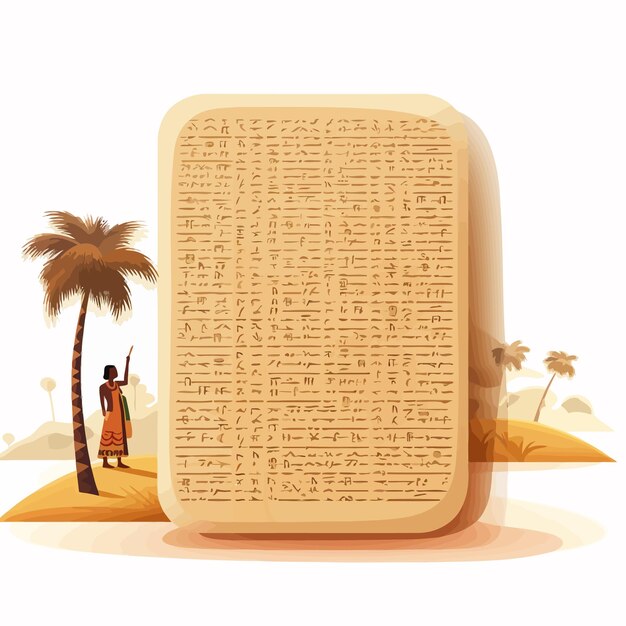 Vector first civilization origin ancient sumerian language and writing clay tablets written in cuneiform