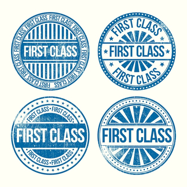 Vector first class stamp design collection