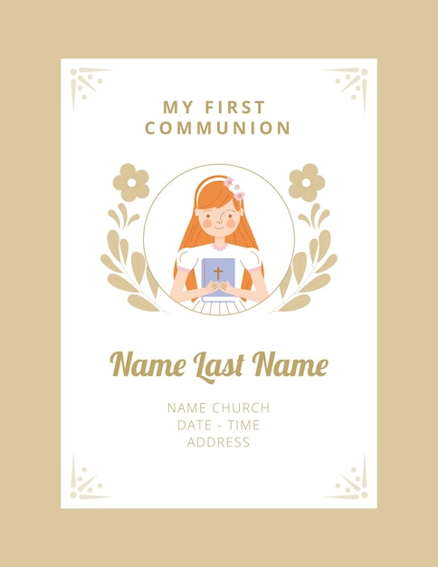 First communion card