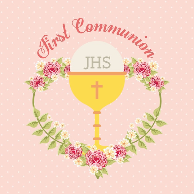First communion design, vector illustration eps10 graphic
