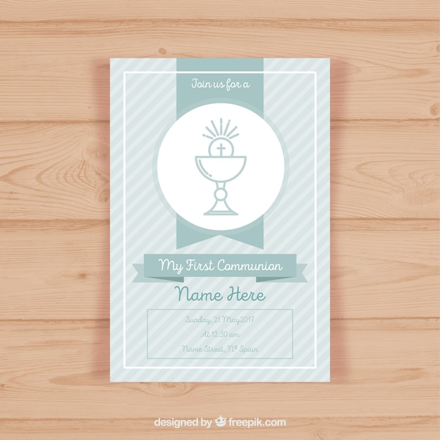 First communion invitation template