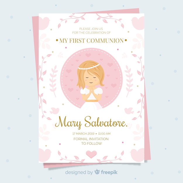 First communion invitation template 