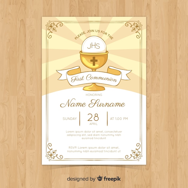 Invitacion Primera Comunion Images - Free Download on Freepik