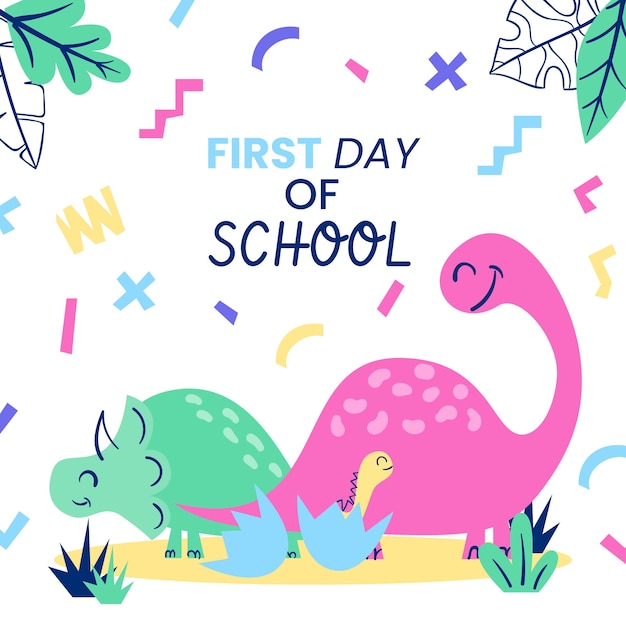 Vector first day of school frame design