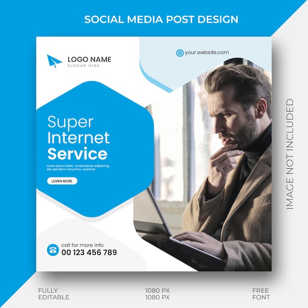 First internet service provider social media post design