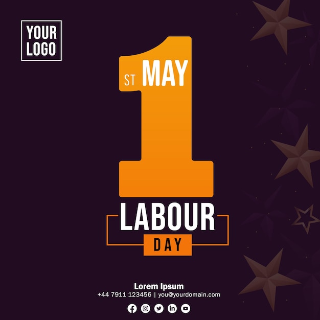 Vector first may labour day brochure