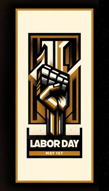 Vector first of may solidarity strength labour day design