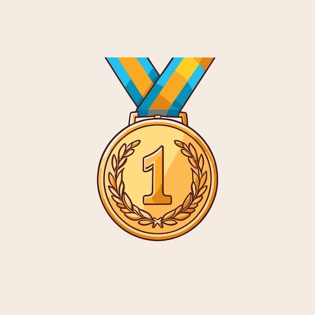 Vector first place medal award illustration