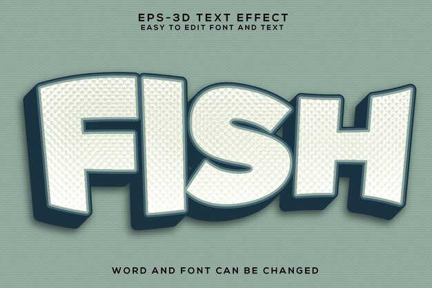 Vettore effetto di testo fish 3d