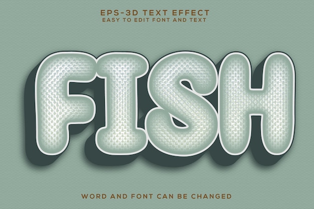 Fish 3d text effect