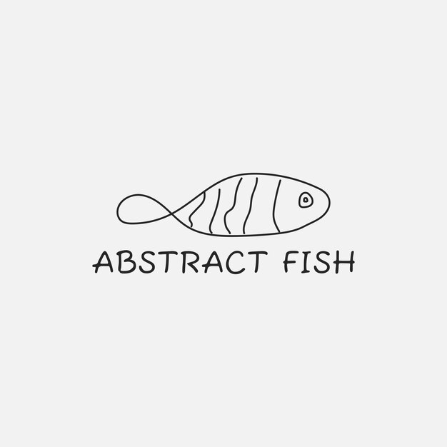 Vector fish abstract logo made of line arrangement.