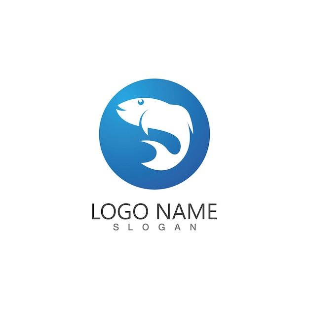 Fish abstract logo template