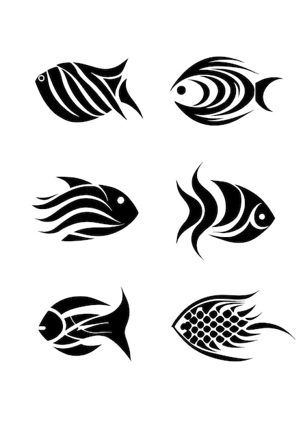 Fish abstract vector silouhette